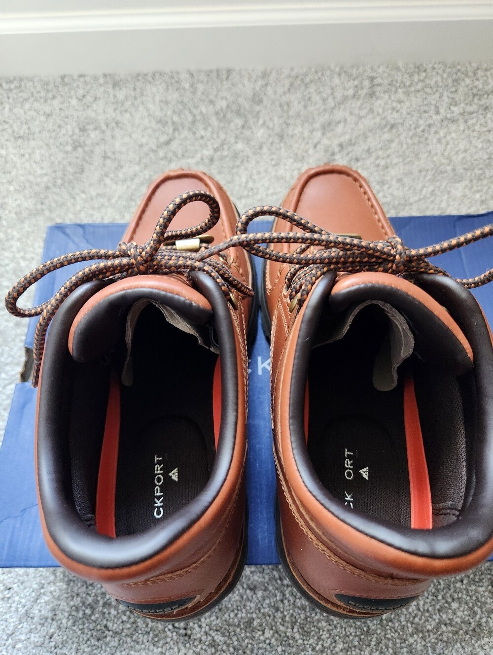 Rockport Men's Tan Brown Leather Waterproof Boots - Picture 9 of 10
